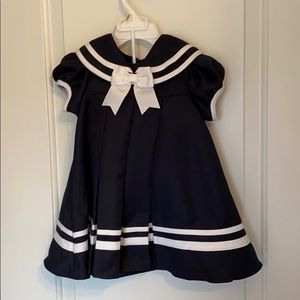 Little Girls Navy Blue sailor dress